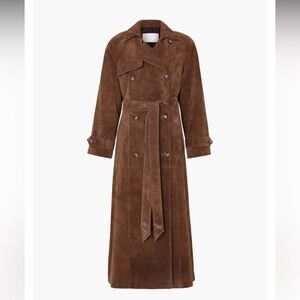 Brown Suede Trench Coat